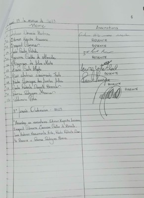 lista de assinaturas