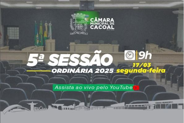 5ª Ordinária de 2025 da 43ª Sessão Legislativa da 11ª Legislatura (2025 - 2028)